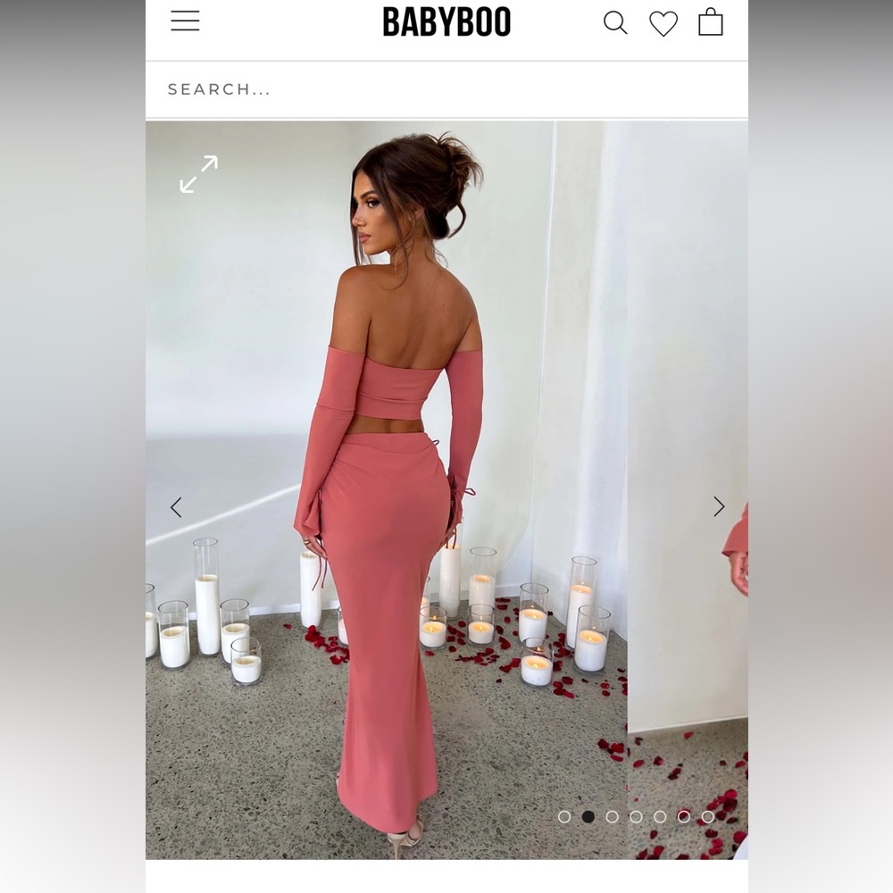 Elegant Pink Off-Shoulder Two-Piece Set